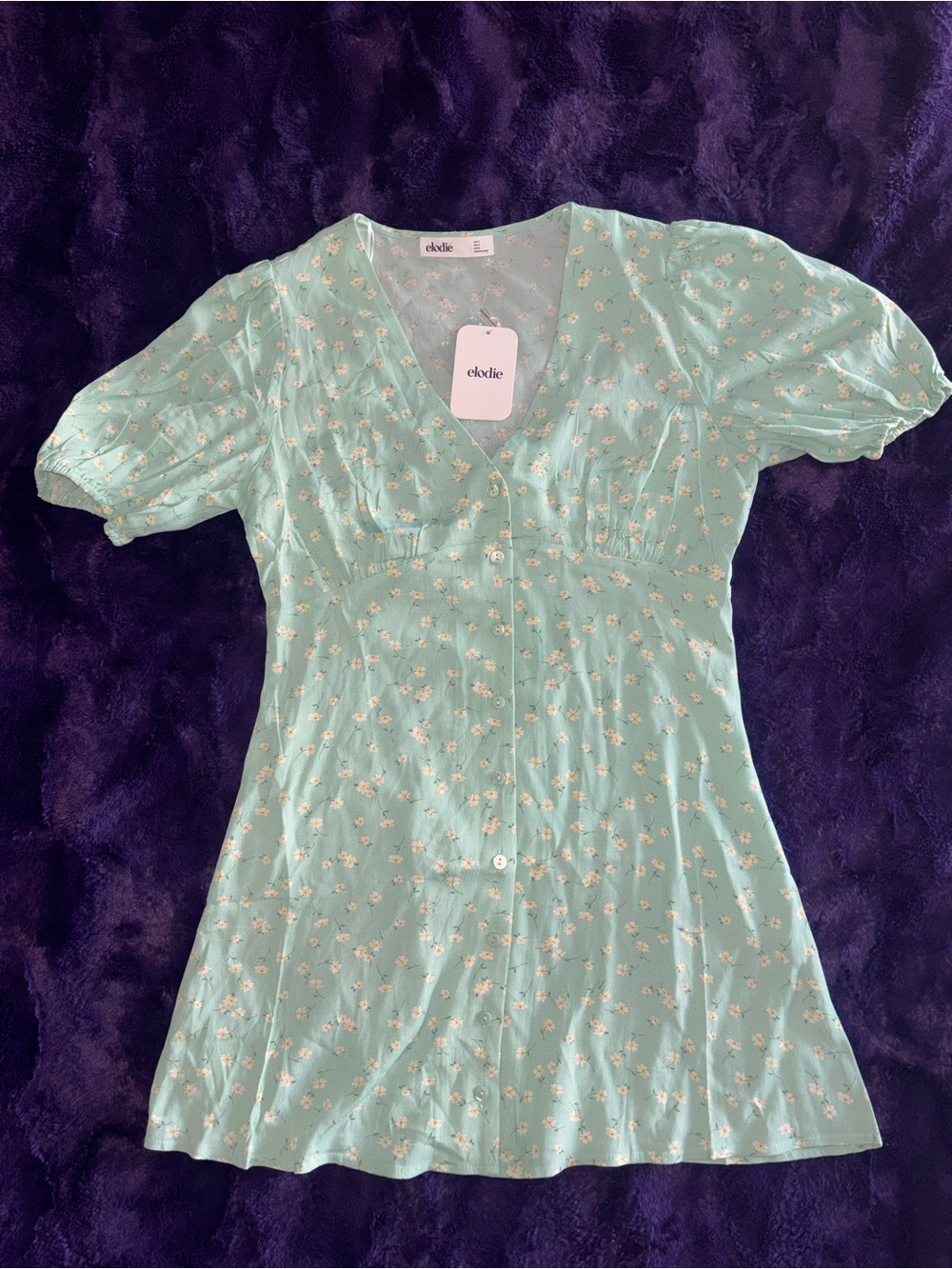 Elodie Green Floral Mini Dress